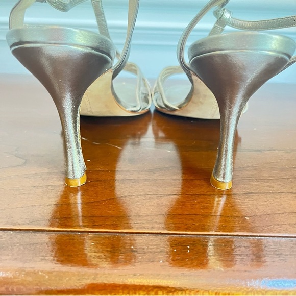 ***Sold on another Platform***Manolo Blahnik Gold T-Strap Heels 7.5 - Picture 15 of 15